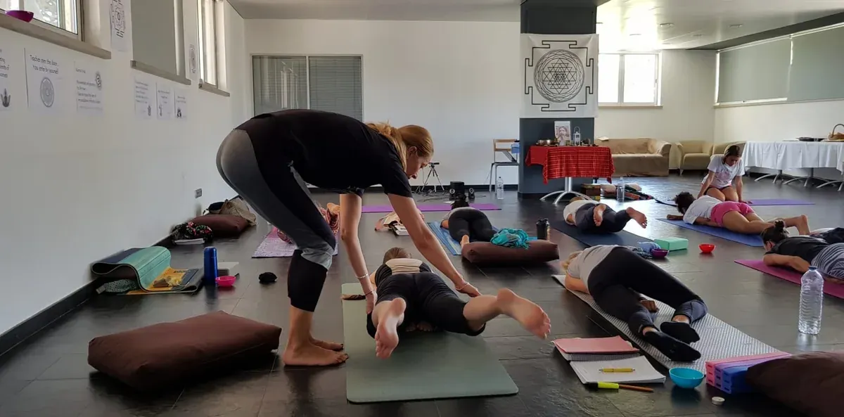 Daily asana practice in the shala